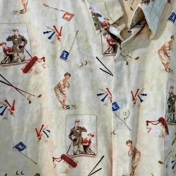 The Saturday Evening Post Nostalgic Print Button Down Shirt Mens XL - Picture 3 of 6